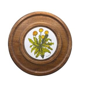 Vintage‎ Goodwood 12" Wooden Trivet Dandelion Tile Mid Century Retro